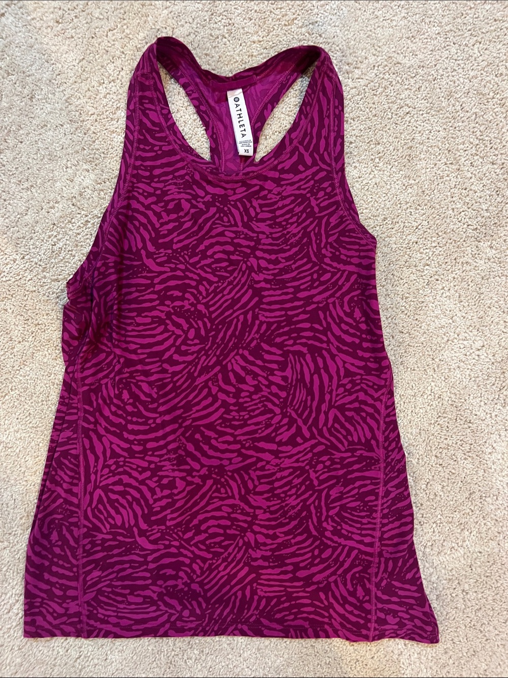 Athleta Magenta Patterned Racerback Tank